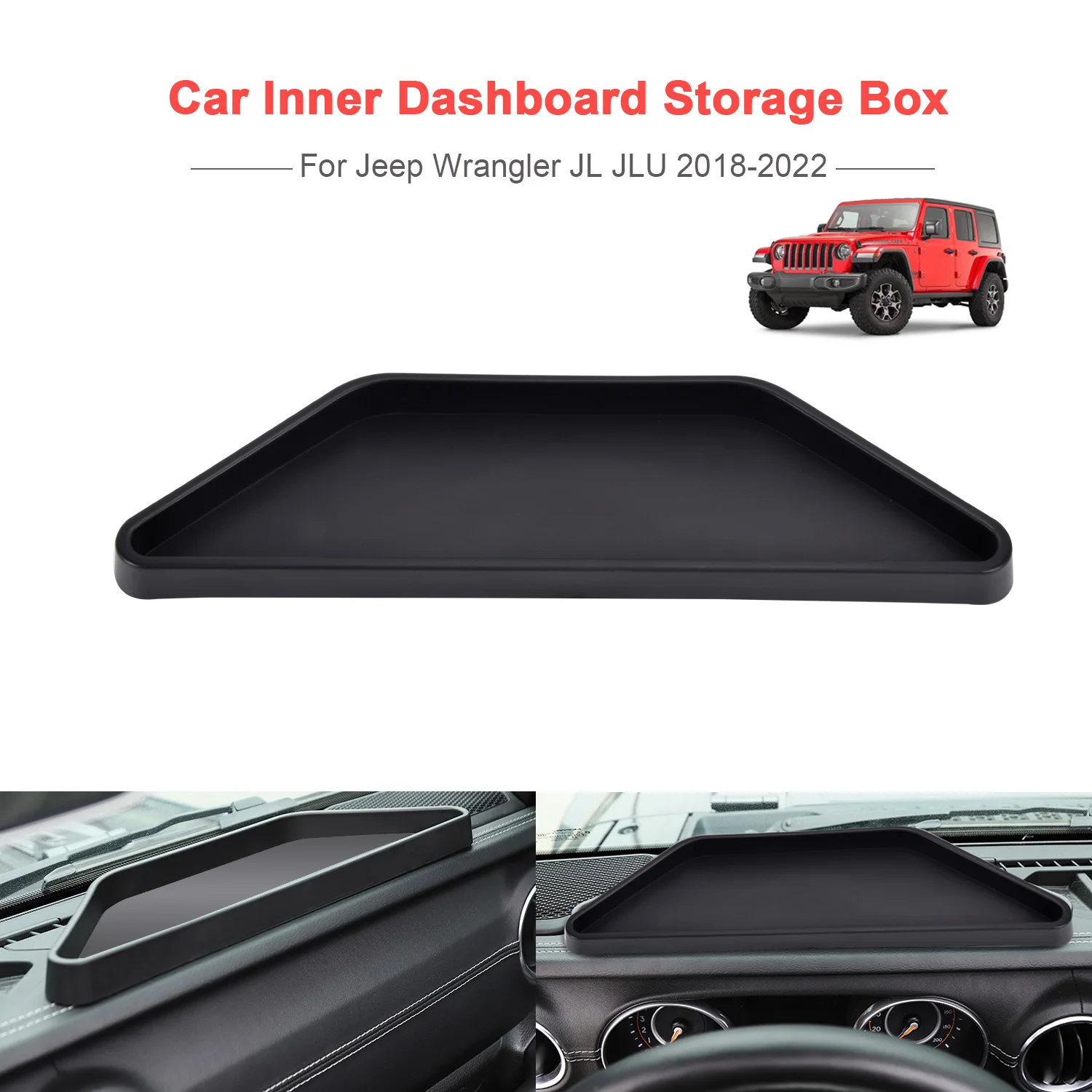 

Car Dashboard Center Console Storage Tray Box ABS Organizer For Jeep Wrangler JL JLU 2018-2022