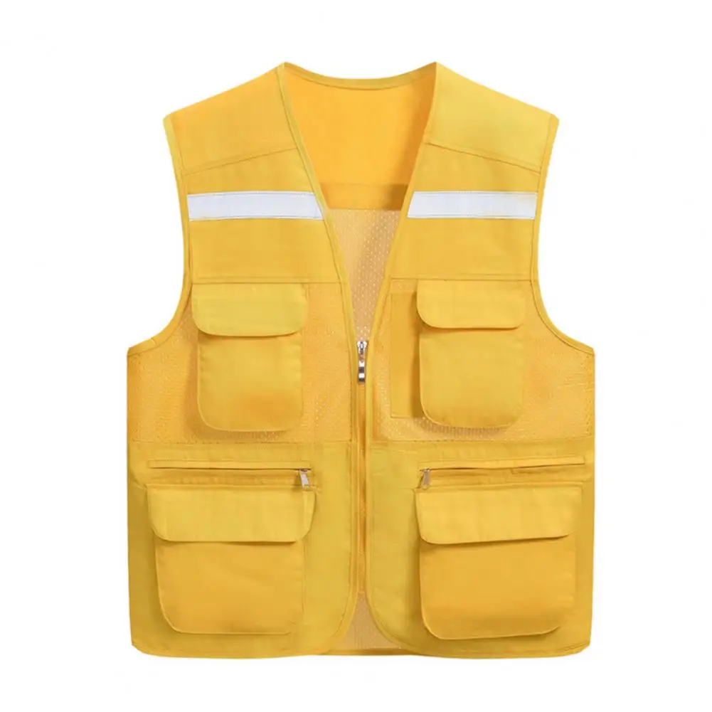 thumbnail image 1 of Chaleco de trabajo clásico para hombre y mujer, abrigo con múltiples bolsillos, chaleco de Costura de malla, chaqueta reflectante para pesca para fotógrafo al aire libre, 1 of 5