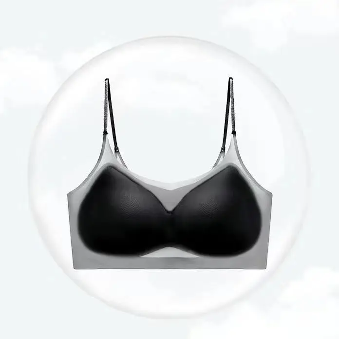 8CM Side Boost Push Up Bra - Ice Silk Thin Strap for Small Chest, Summer Cooling Lightweight Padded & Wide Cleavage Enhancer