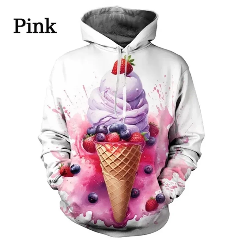 thumbnail image 1 of Sudadera con capucha con estampado de helado, sudadera con gráficos en 3D para hombre, sudadera de moda de otoño e invierno para niños, sudadera con capucha informal, ropa para mujer, 1 of 5