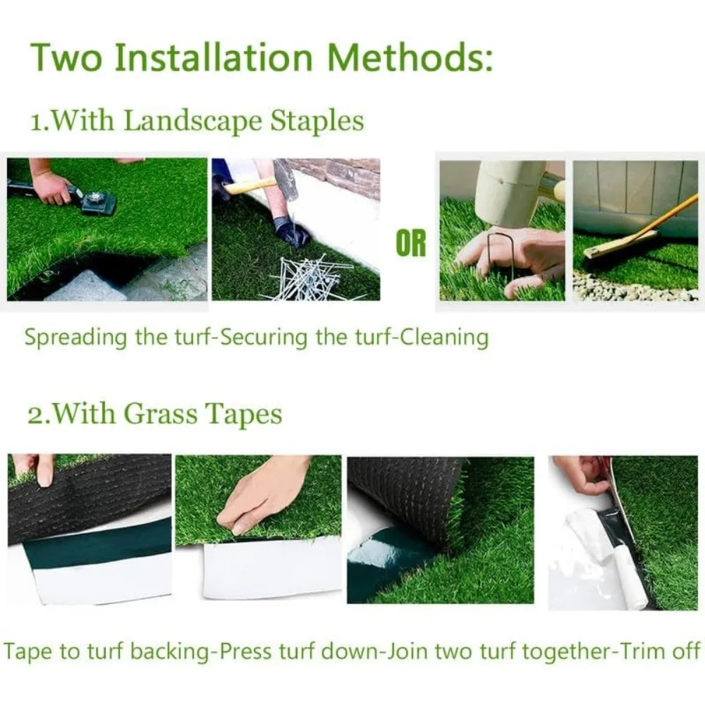 Artificial Grass Thick Turf, Multi-use Fake Pet Grasses Indoor/Outdoor Rug Synthetic Lawn Carpet,Faux Grass Landscape