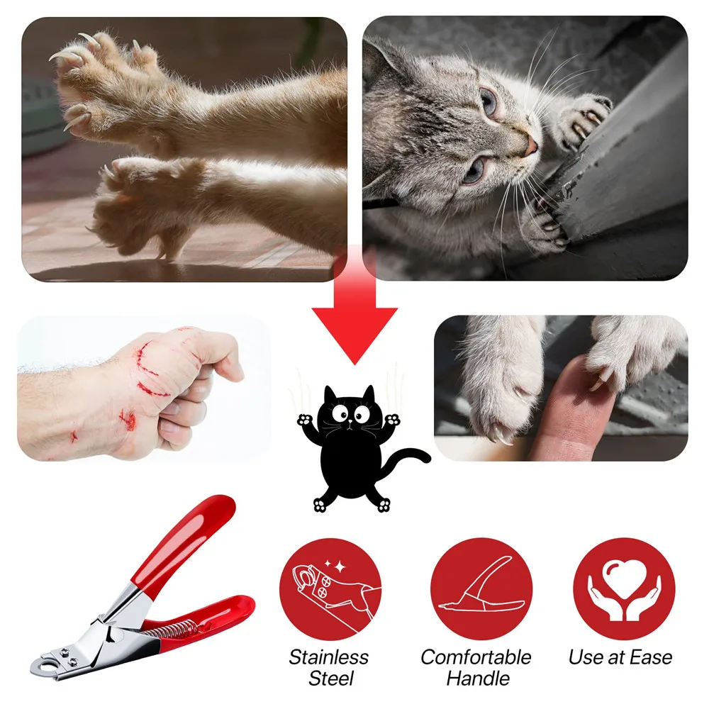 Pet Nail Clipper Pet Nail Scissors Stainless Steel Pet Nail Clipper Scissor Cutter Grooming Tool for Small and Medium Dogs and Cats Guillotine Nail Clipper