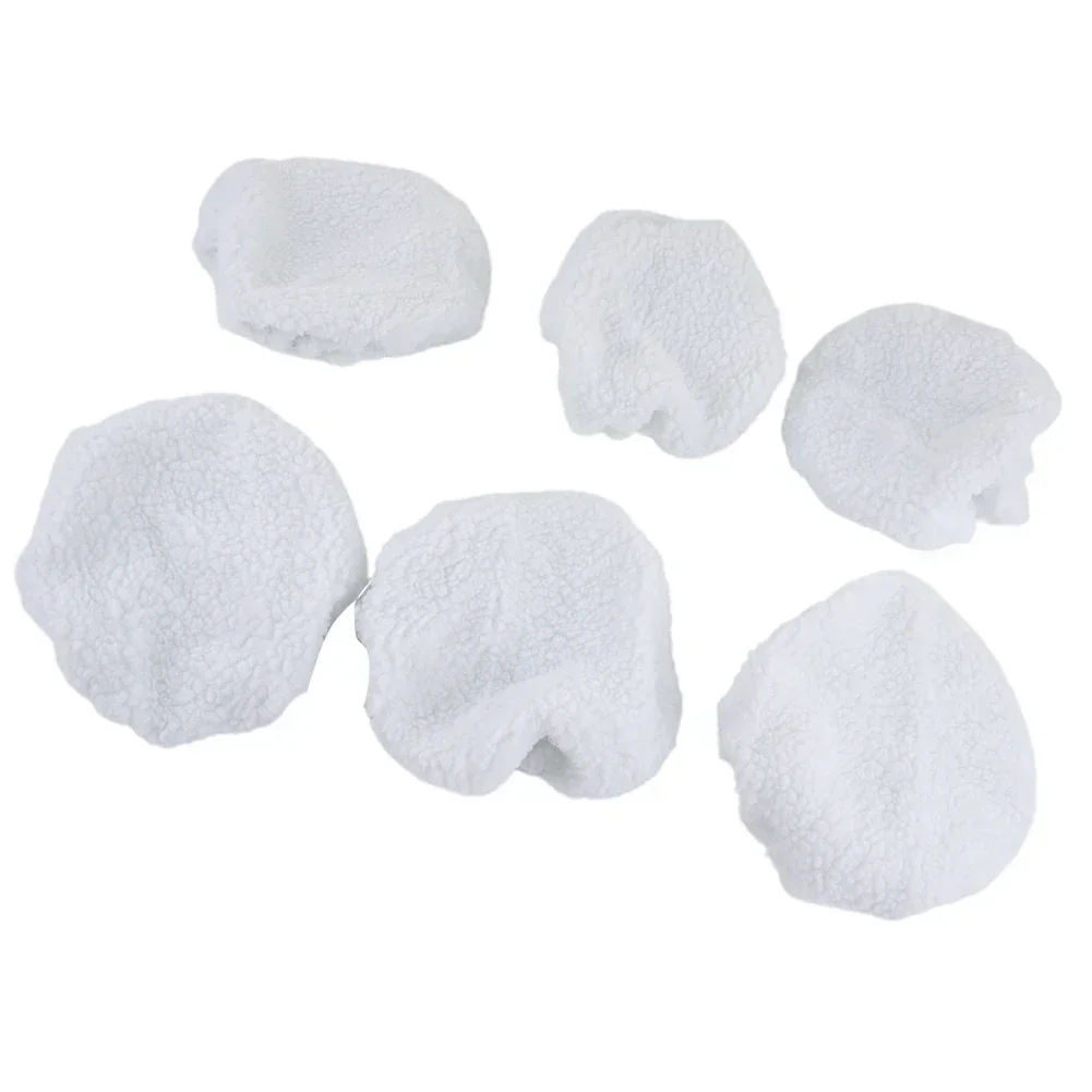100% Brand New Polishing Pad 240mm 6 Pcs Car Polisher Soft Wool White Bonnet Buffer Pads Imitation Lamb Cashmere