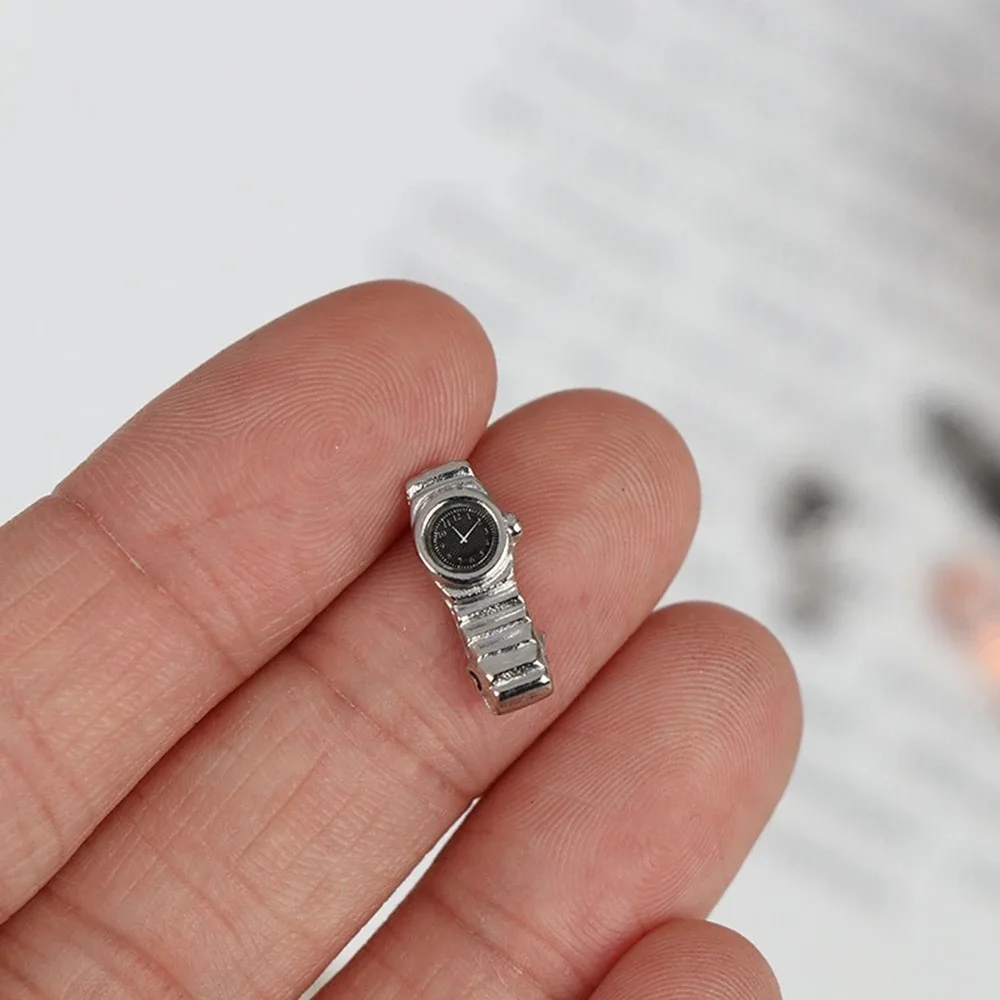 Simulation Model Metal Watch Wristwatch Scene Props Dollhouse Wrist Watch Model Cute Mini Miniature Watch Decorations