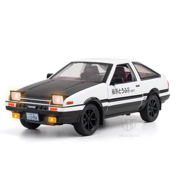 1/24 Toyota AE86 Alloy Sports Car Model Diecasts Toy Simulation Steering Sound Light Super Racing Toys Vehilce Collection Gifts