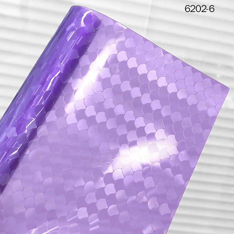 

Transparent PVC Film Colorful Fish Scale Light Pillar Snake Pattern Faux Leather Fabric for Bow Bookcover Craft DIY 30*135CM