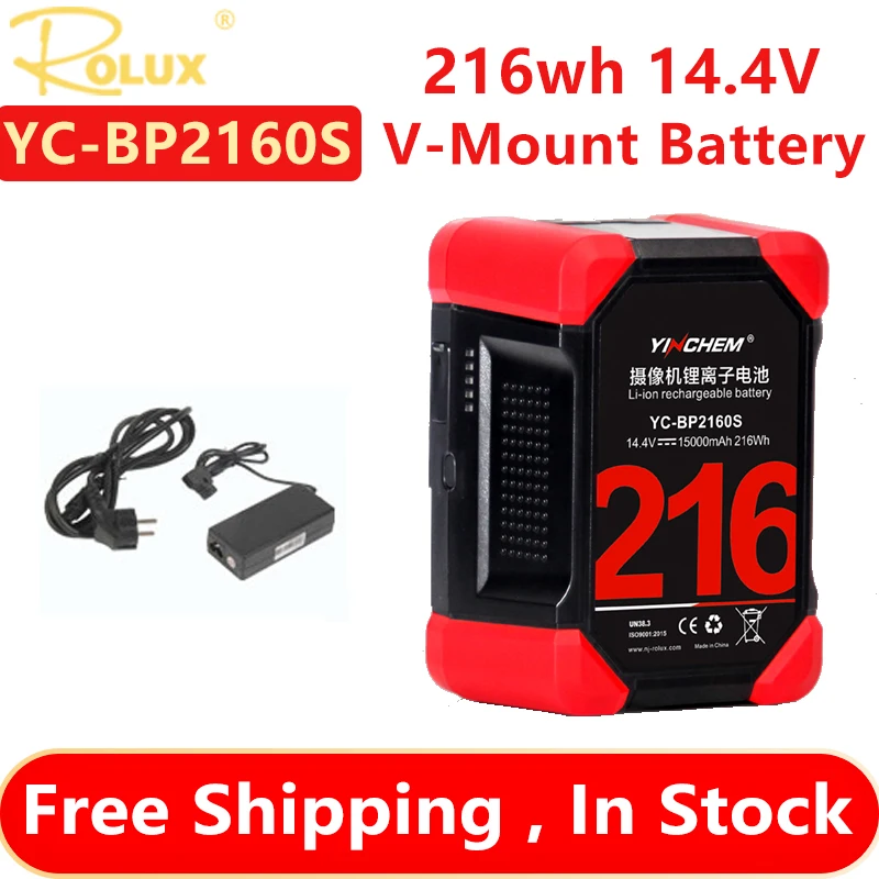 

ROLUX YC-BP2160S V-Mount Camera Battery 216wh 14.4V Camera SONY Digital SLR Fill Light LiveLarge Capacity Anti - Fall