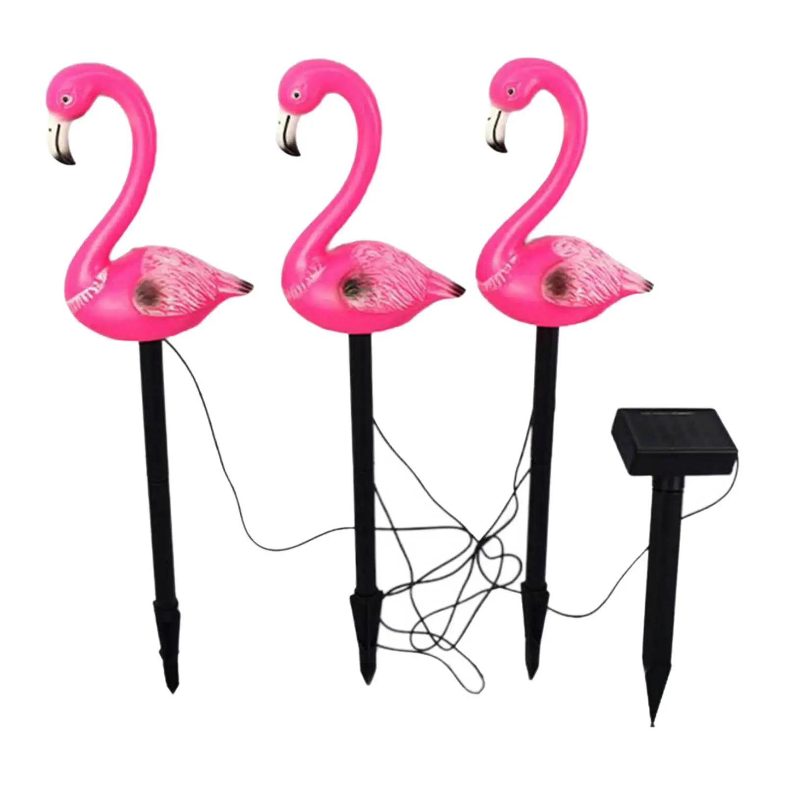 3 Pieces Flamingo Decorative Ornaments Waterproof Lawn Light LED for Garden
