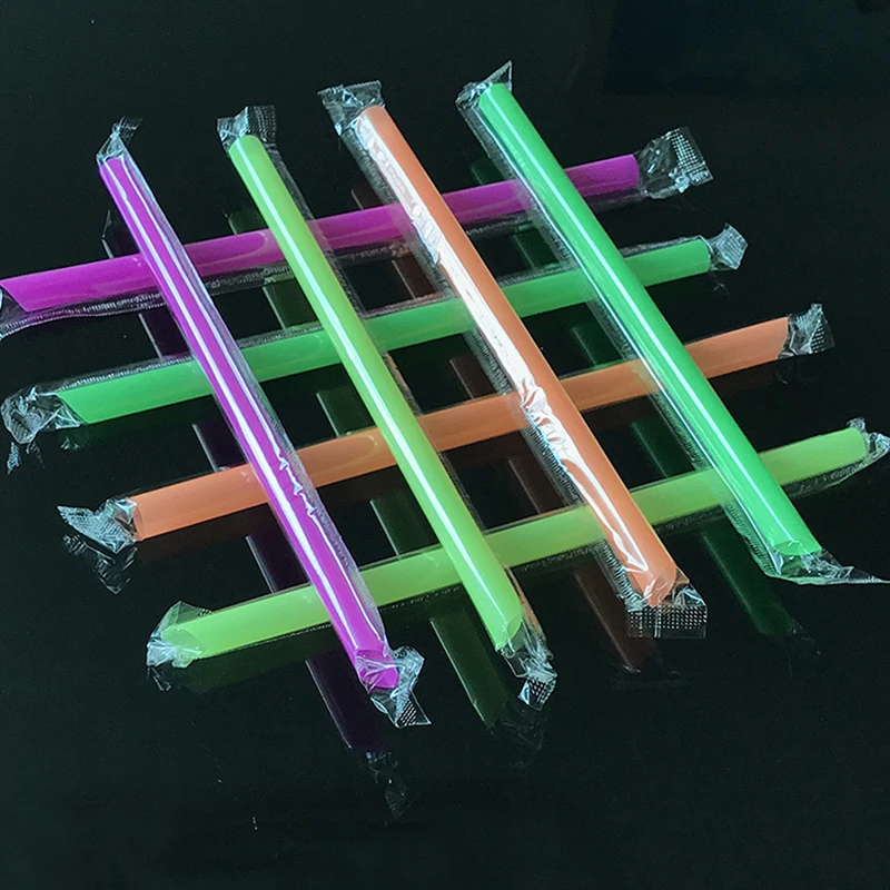 Disposable Plastic Straws 100Pcs 11mm Wide BPA Free Reusable For Boba Milkshake Smoothie Slushie Juice Bubble Tea