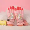 Children's Skiing Warm Gloves Cartoon Boys Girls Kids Cycling Skating Non-slip Thick Velvet Large Children Gloves 7-10 Years Old 1