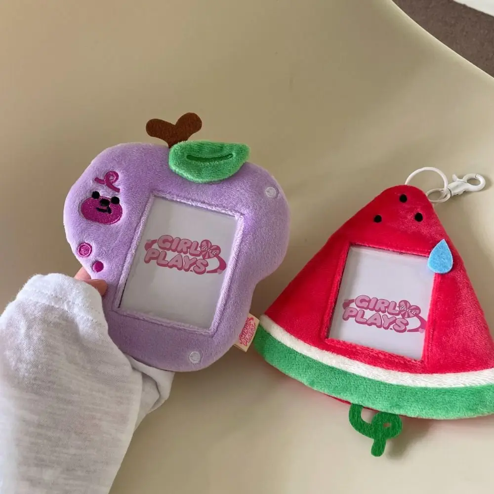 Card Holder ID Card Cover With Keychain Pendant Plush Photocard Holder Korean Style Cartoon Bus Card Holder Fluffy INS School