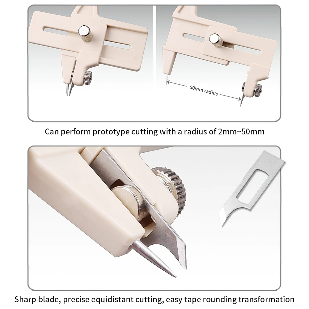 조정 가능한 마스킹 테이프 원형 절단 도구, 절단 직경: 4mm-100mm 원형 커터 모델, DIY 취미 공예 도구