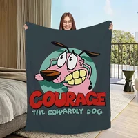 cartoon funny the Dog Warm Soft Plush Nap Blankets C-Courage Sofa for Living Cowardly Room Office Bedroom Home Travel Kid Gifts 1