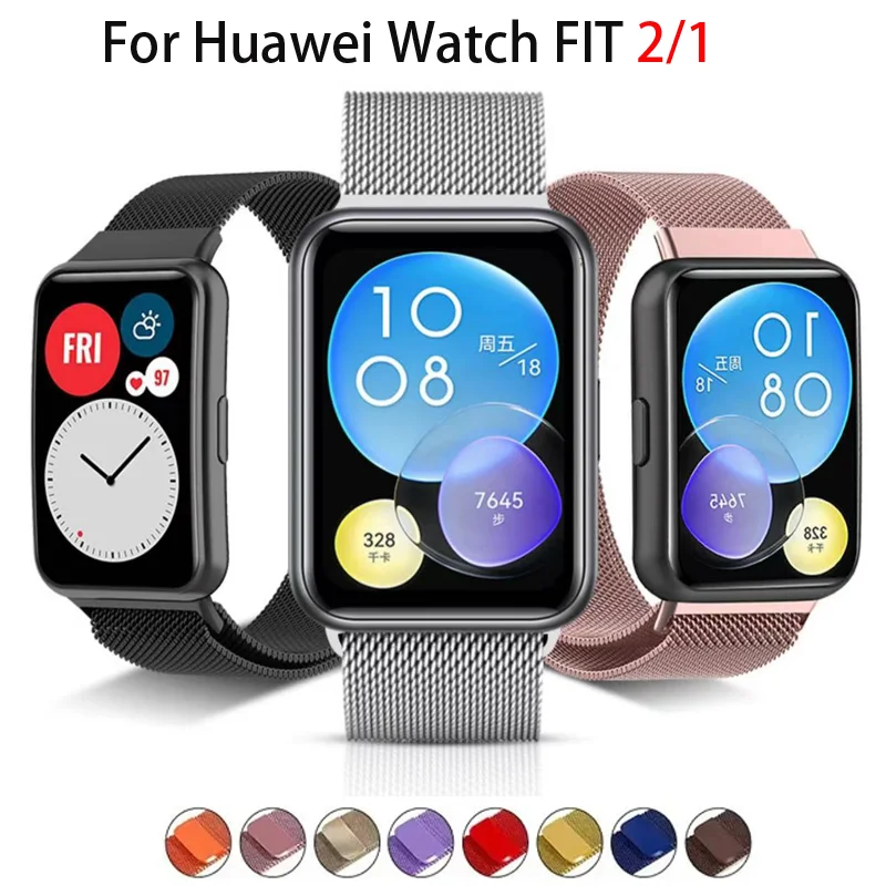 Cinturino Milanese Per Huawei Watch Fit 2 Cinturino Smart Magnetic Loop Bracciale In Metallo In Acciaio Inossidabile Per Huawei Watch Fit Accessories