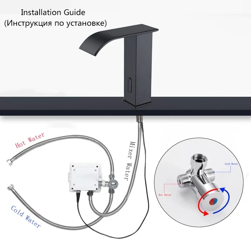 Basin Faucet OXG Smart Sensor Automatic Waterfall Bathroom Sink Washbasin