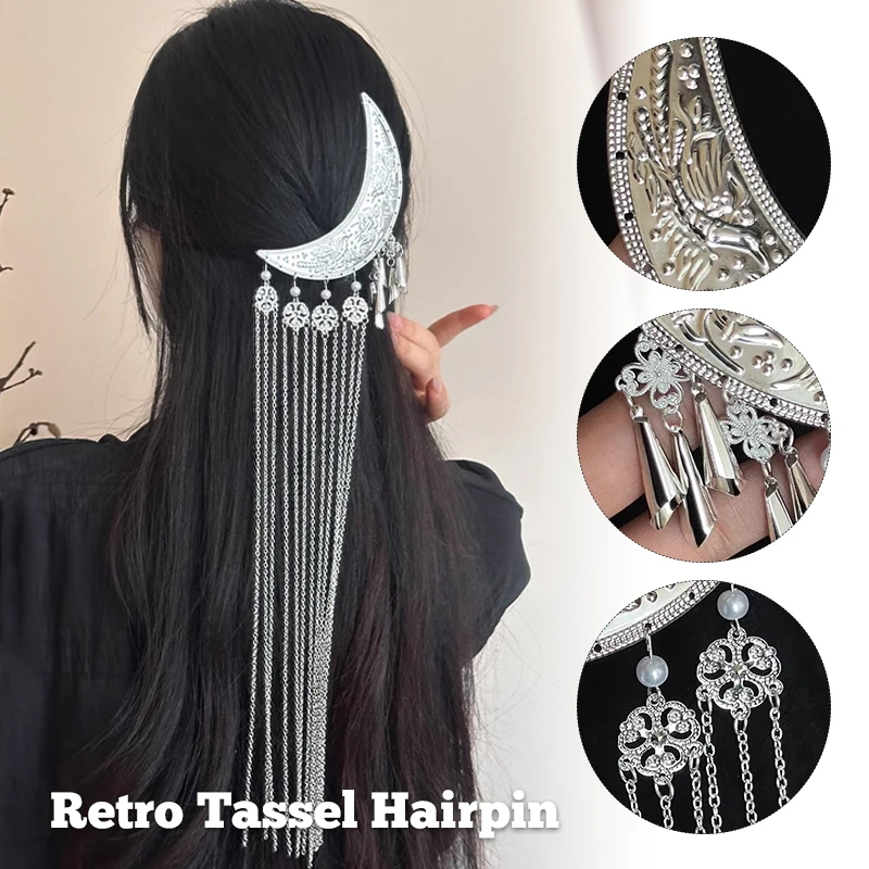 1pc Hanfu Zubehör Lange Quaste Zurück Haarnadel Alten Stil Haarnadel Warring Staaten Robe Wei und Jin Stil Kopfschmuck