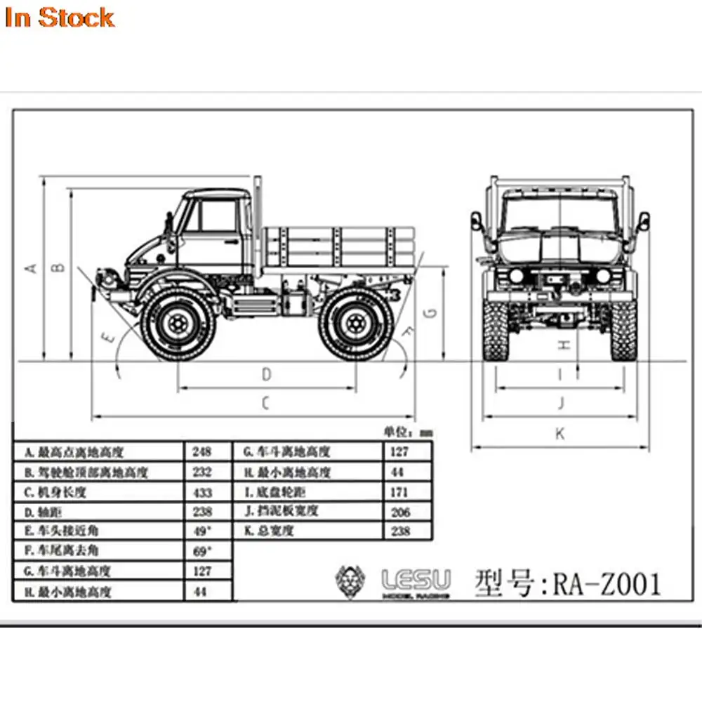 In Stock New LESU 1/10 4*4 RAVE-UM406 Mini RC Off Road Car Metal 2 Speed Transmission Climbing Remote Control Toys KIT Vehicle 6