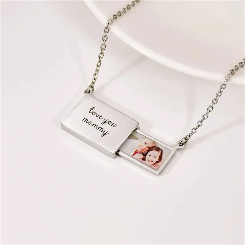 Customize Laser Marking Students Address Chunky Necklace Price BFF Vivid Mom Vintage Boys Plates Picture Printing New Collection od4 200 1400nm laser protective googles 1064nm marking