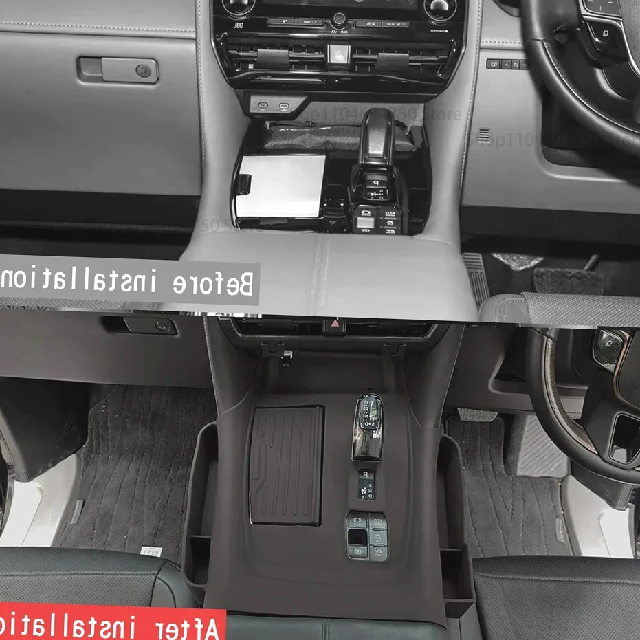 보관함이있는 센터 콘솔 실리콘 패드 Toyota ALPHARD VELLFIRE 40 시리즈 2023 2024 2025 용 스크래치 방지 보호 매트