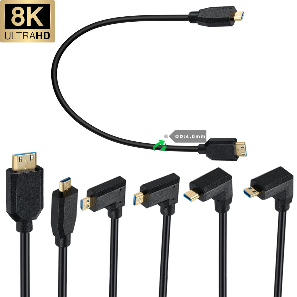 HDMI 2,1 V 8K 60Hz 4K 120Hz Micro HDMI macho tipo D a tipo C Mini
