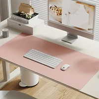1 piece large size waterproof faux leather table mat - non-slip, solid color office mousepad and keyboard protection mat 5