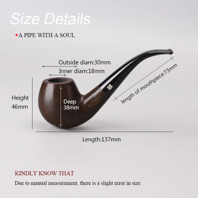 Pipes For Smoking SCOTTE Handmade Wood Pipe Kit - Complete Smoking Set With Accessories In Gift Box (Black) Smoking Pipes For Weed - Foto 8