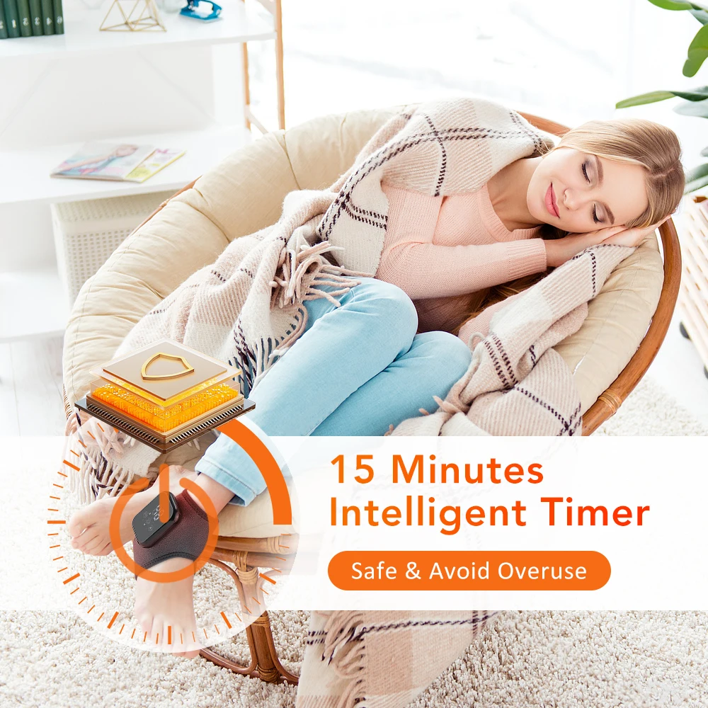 Electric Ankle Massager Vibration Hot Compress Foot Massager Support Brace Ankle Heating Pad with Massage