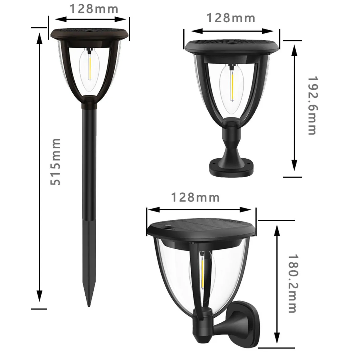 Lanterne Solari Da Esterno Sospese, Set Di 2, Colore Bronzo, Con Motivi Floreali Ritagliati, LED, Per Giardino E Patio
