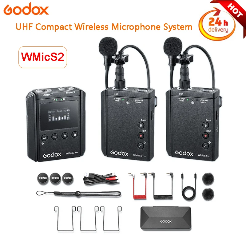 

Godox 2,4 ГГц WMicS2 UHF компактный беспроводной всенаправленный микрофон передатчик приемник для телефона DSLR камеры смартфона