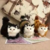 New Cute Simulation Kitten Animal Cat Decoration Gift Home Car Ornament Crafts Plush Figurine Miniature Christmas Party Model 5