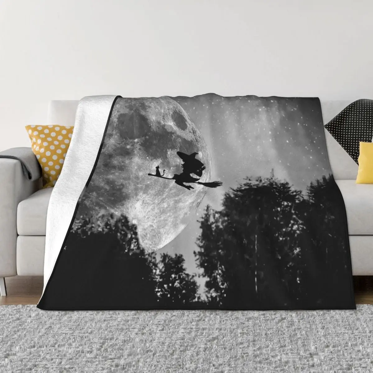 

Мифическое фэнтезийное одеяло, Фланелевое весенне-осеннее теплое одеяло с ведьмой и луной, зимнее постельное белье