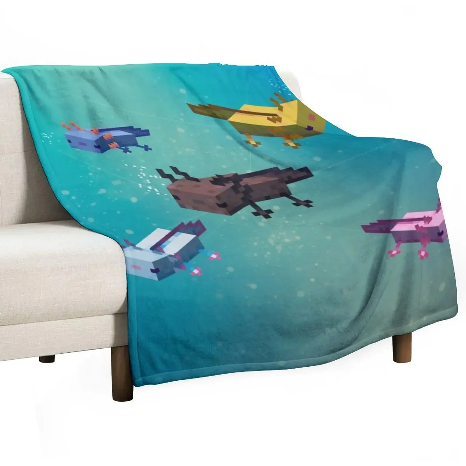 

Axolotls Ocean Throw Blanket valentine gift ideas Luxury Throw Blankets