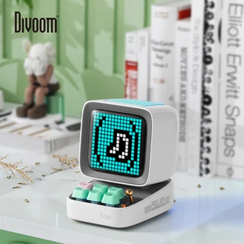 Divoom Ditoo-Pro bluetooth desktop bluetooth speaker portable kids lametric time clock pixel art retro  gaming room alarm clock 1