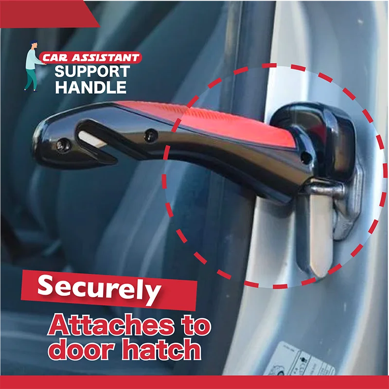 Car Assistant Support Handle Multi-function Safety Door Aider Handles Assist Hammer Bar Parts Window Breaker With LED