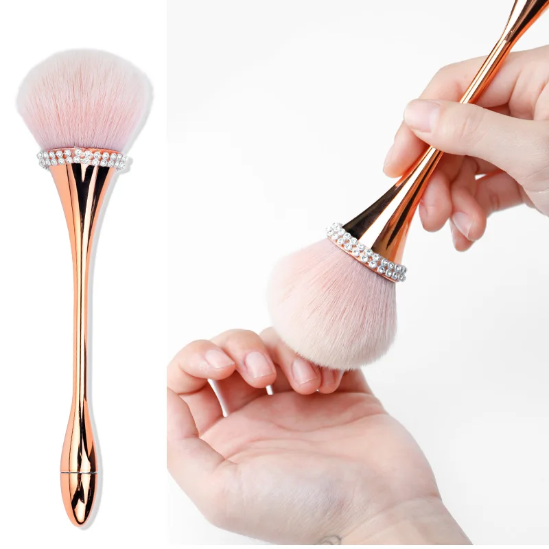 1pc Nail Cleaner Brush Soft Rose Gold Nail Acrylic Brushes Rainbow