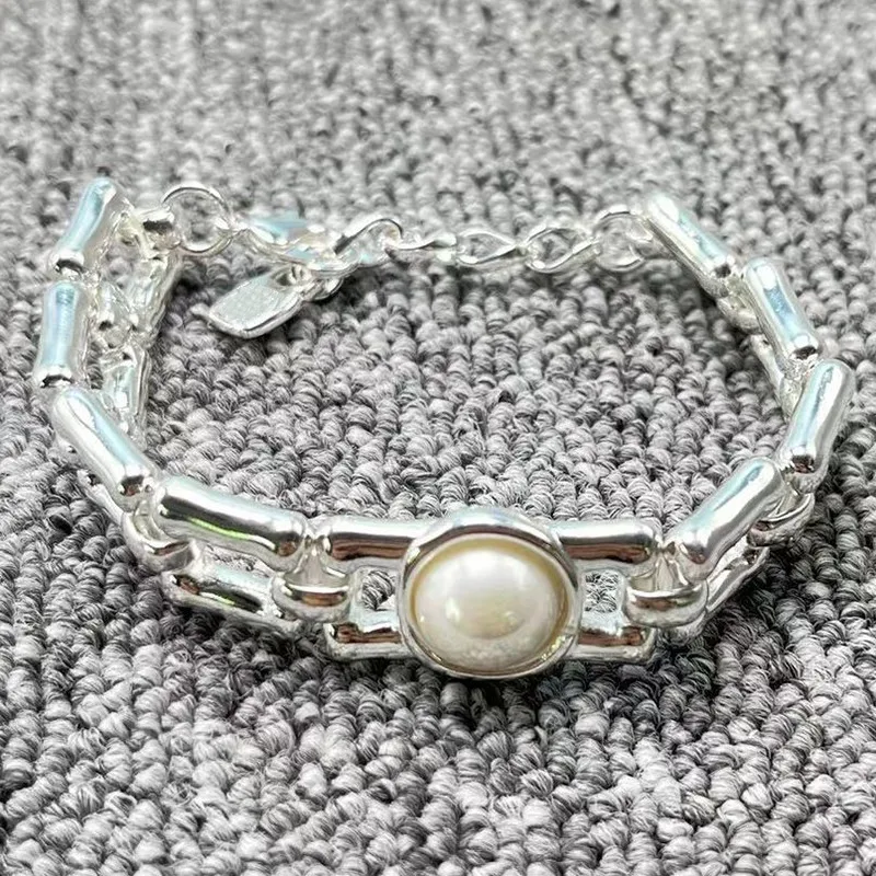 

Best-selling 2023 New Delicate Fashion Electroplated 925 Silver High Quality Pearl Women's Romantic Bracelet Holiday Gift