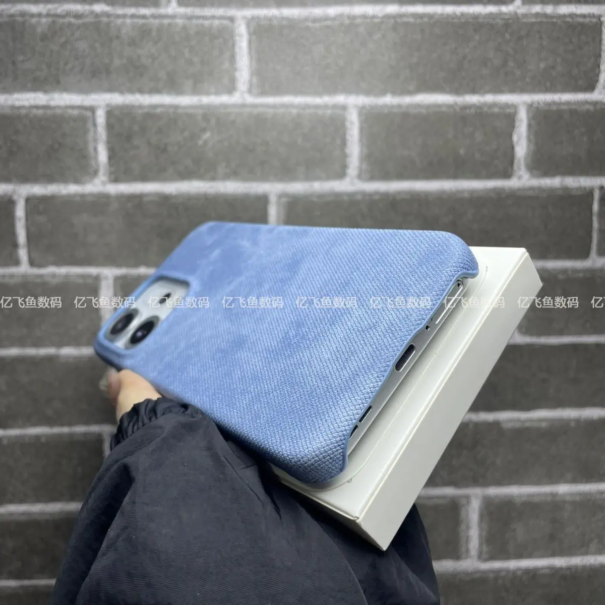Denim Texture Shockproof Hard Back Case with Bumper Protection