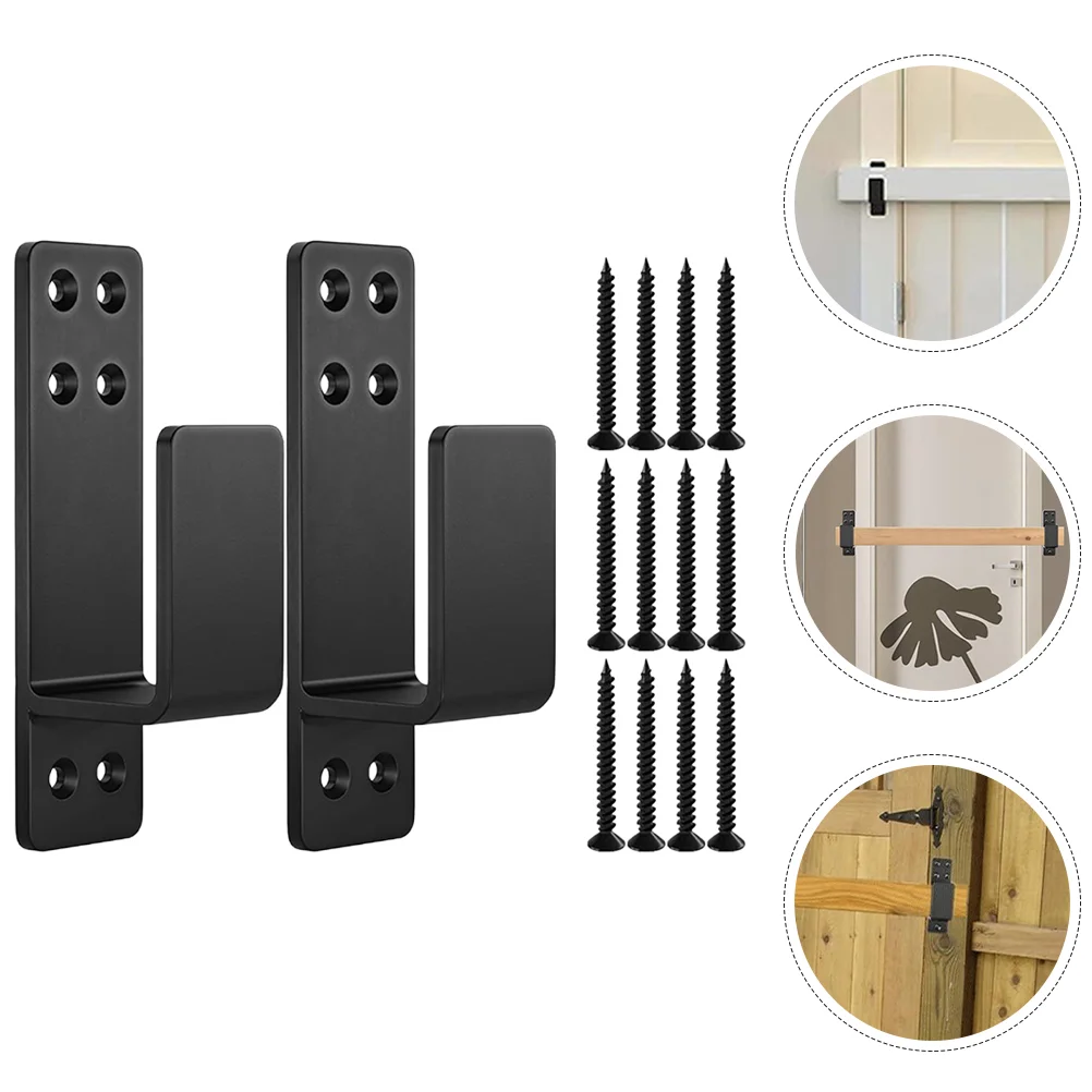 2 Pcs Barn Doors Latch staffa di sicurezza staffe per barricate a forma di U supporto di sicurezza a forma di Heavy Duty