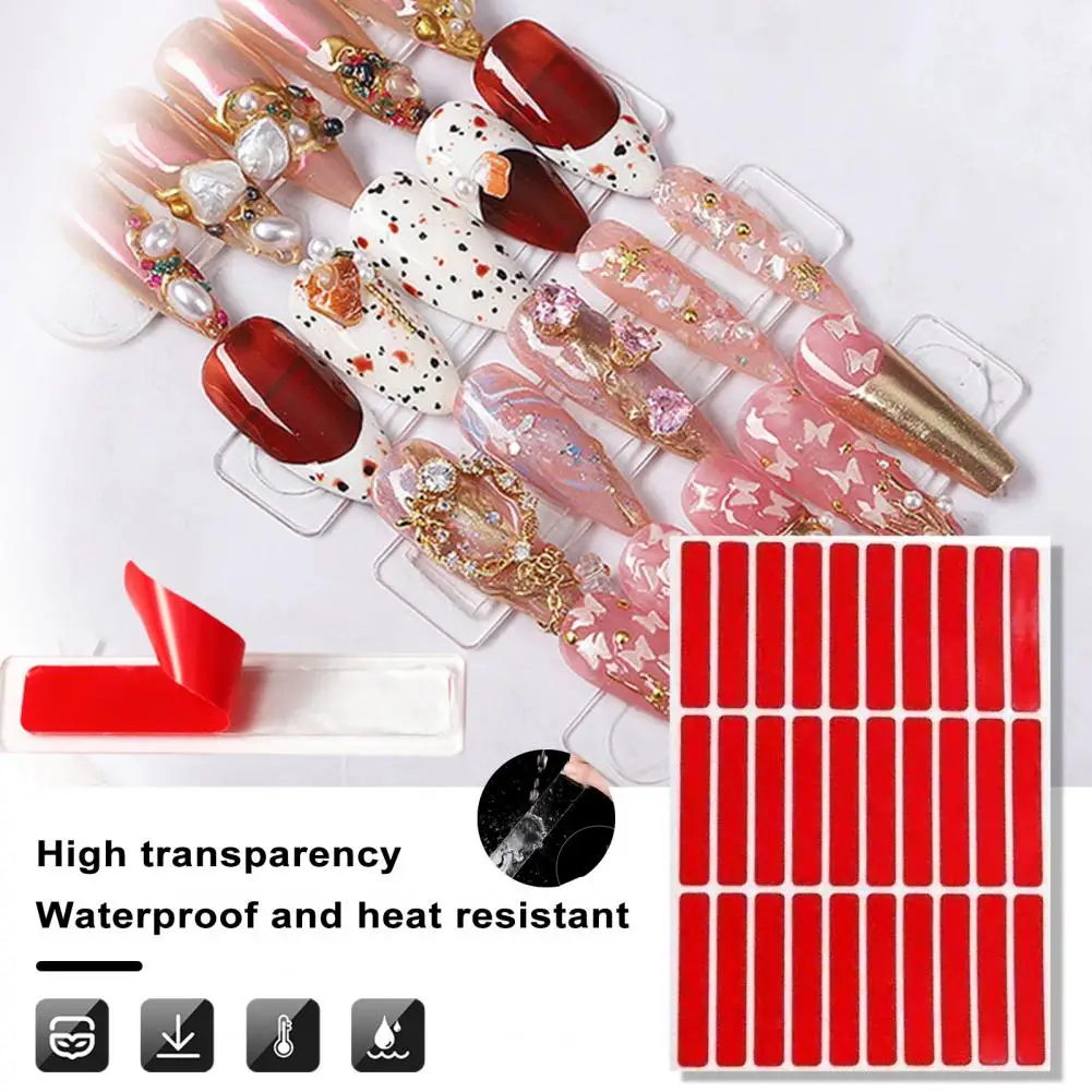 

Reliable Nail Tape Versatile Nail Display Stand 30pcs Transparent Adhesive Tape for False Nails Manicure Practice for Showing