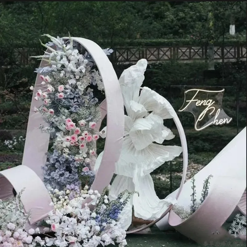Wedding Decoration Variable Wave Arc Aluminum Plastic Pipe Sunshine Plate 6m Long Party Stage Backdrop Ceiling Site Layout wedding arch stand party arch set wedding arch set