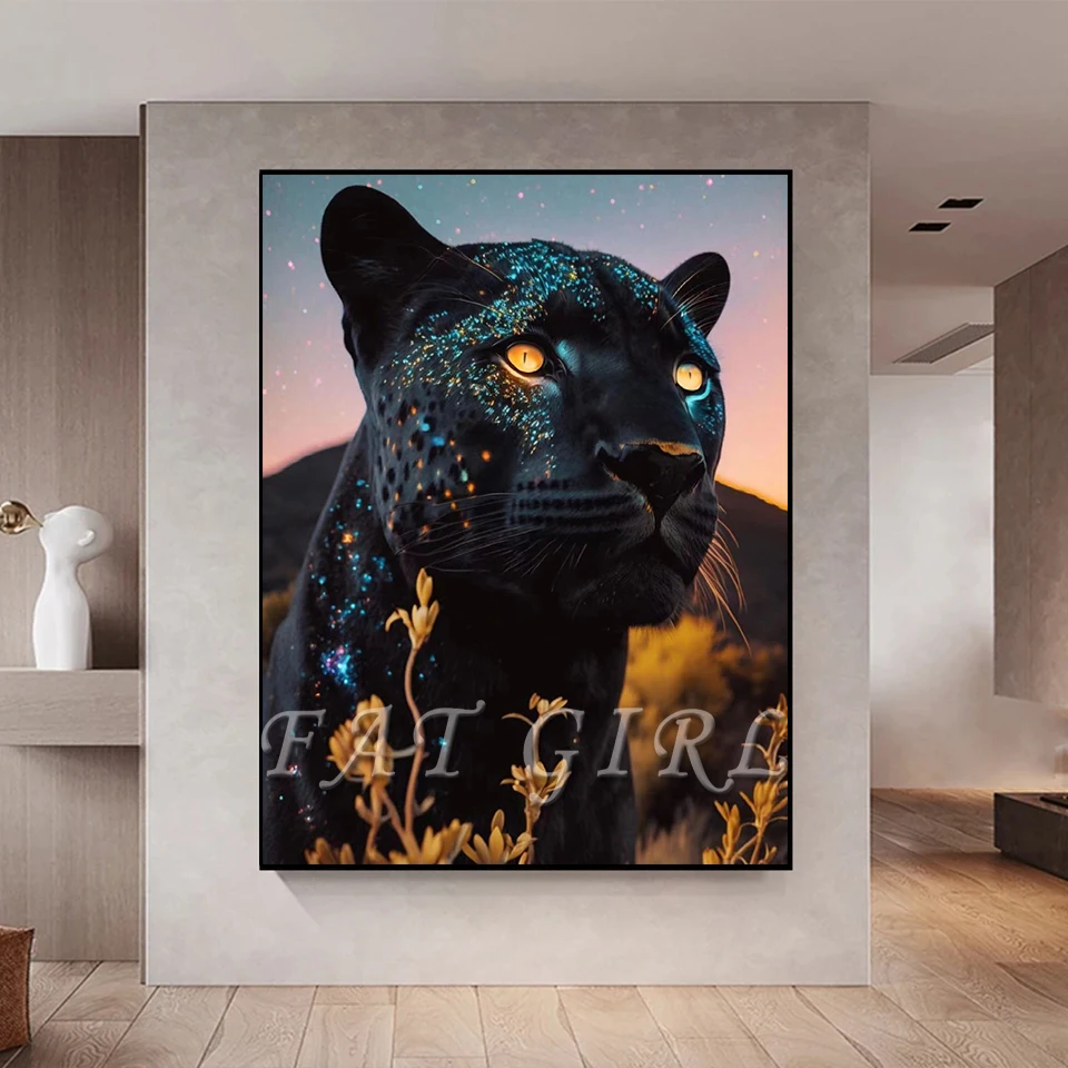 5D Diy Diamond Painting Panther Jaguar Leopard Diamond Art Animals  Embroidery Cross Stitch Mosaic Home Decoration Gifts - AliExpress