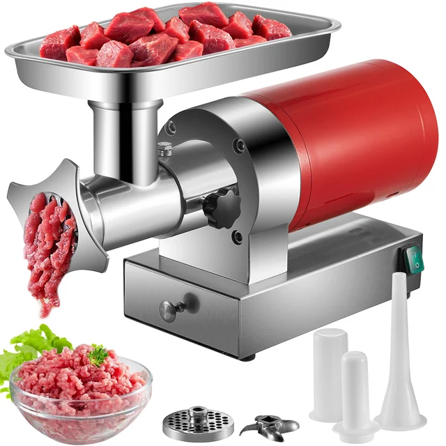 SucceBuy hachoir à viande électrique, 661 lb/heure 1100 W hachoir à viande hachoir à viande électrique 1,5 HP avec 2 plaques de broyage, 1