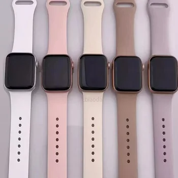 애플 워치 밴드용 실리콘 스트랩, 한국 팔찌, iWatch 시리즈 9, 8, 5, 4, 3, 8, 6, SE 7, 울트라 2, 45mm, 44mm, 41mm, 42mm, 40mm, 49mm, 38mm