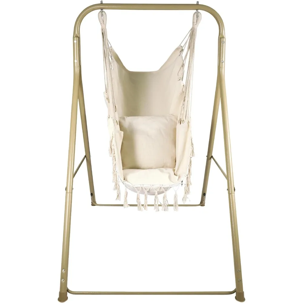 

Подставка для гамака с подвесным качели-Стулом в комплекте, портативная прочная стальная подставка для гамака для дома и улицы