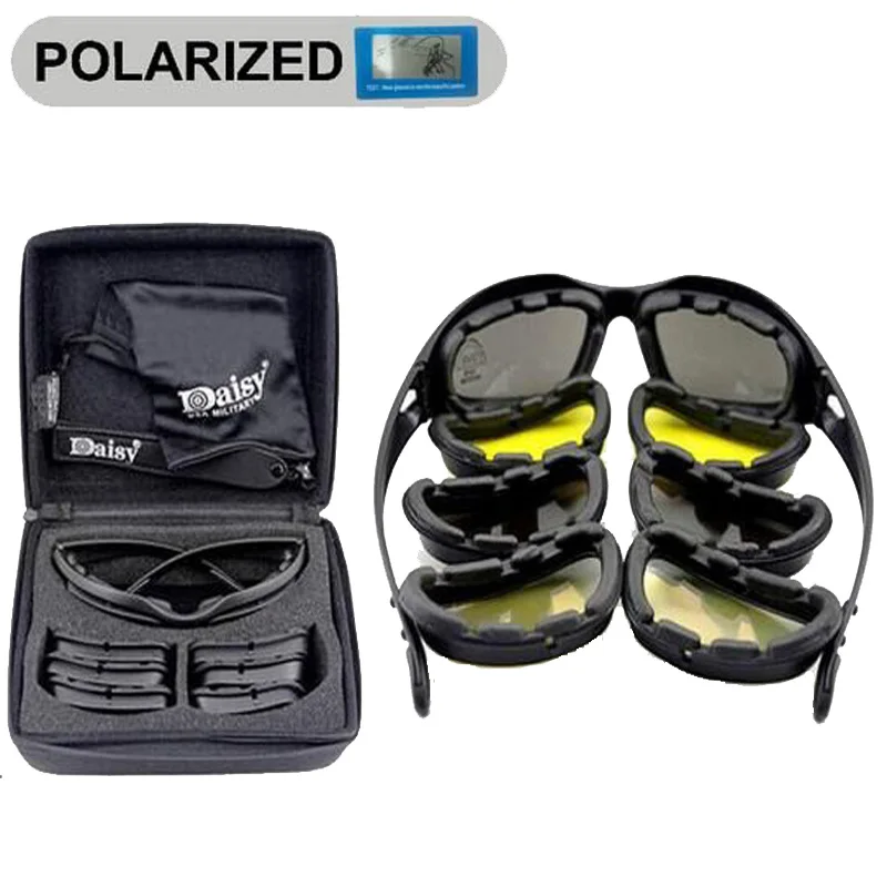 Daisy X7 Polarized Tactical Glasses Airsoft Shooting Military Goggles Outdoor Hiking Hunting Protective Men's Sunglasses 4 Lens polarized sports glasses,polarized glasses,shooting glasses,polarized goggles,tactical goggles,safety goggles