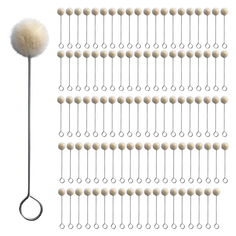 100Pcs Handmade Leather Care Wool Ball Brush Handmade Leather Care Alcohol Dye Oily Dye Daubing Tool