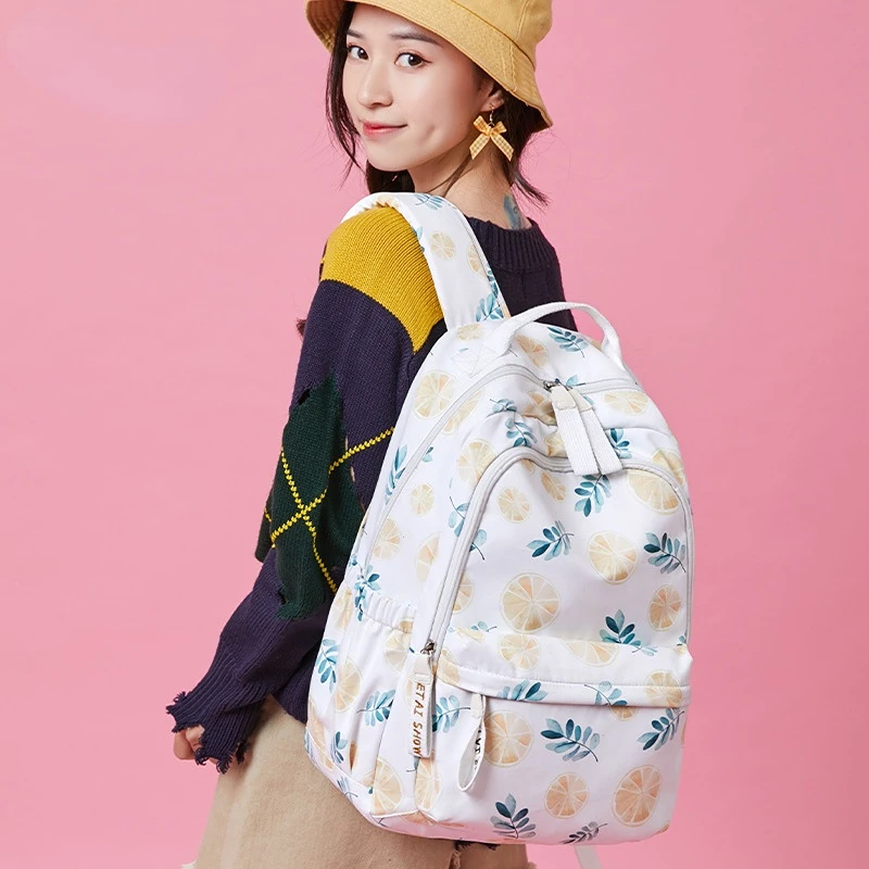 

Trendy Girl Waterproof Travel Backpack Fashion Panelled Nylon Women Backpack Student Shoulder Bag Korean Style Schoolbag Bookbag