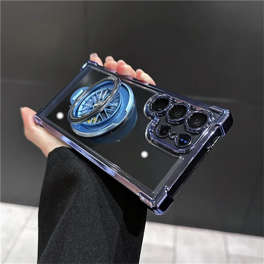 Luxury Gyro Holder Stand Case - Shockproof Clear Back Cover