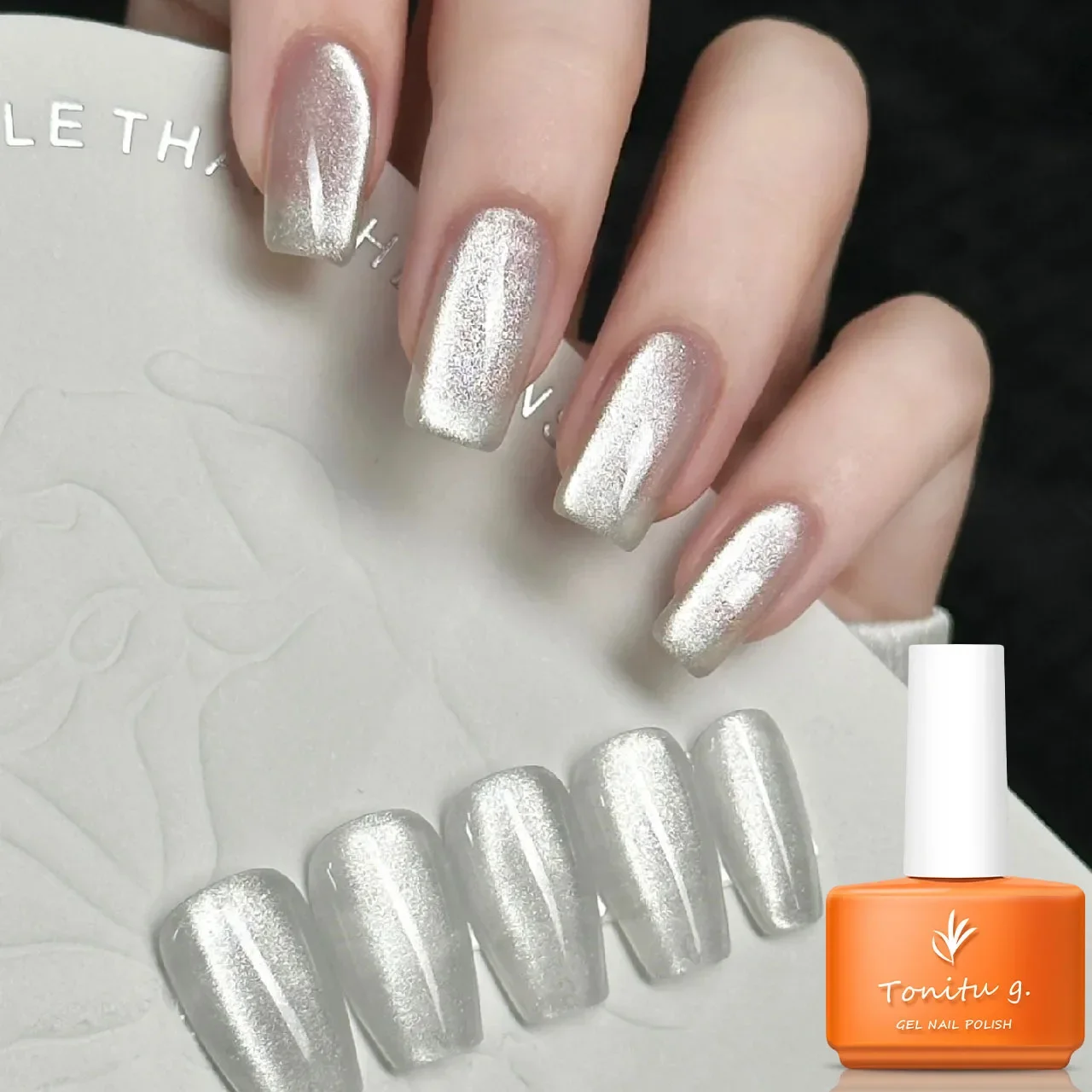 Moonlight Cat Eye Gel Smalto Per Unghie Argento Smalto Magnetico Soak Off Glass Glitter Olografico Per Nail Art Manicure Salon