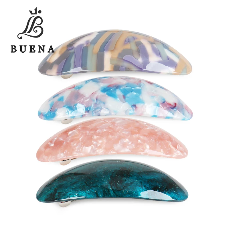 

Creative Design Arced Women Hair Barrette Clip Multi Color Acetate Hair Clips 8.2cm Ponytail Hair Barrette